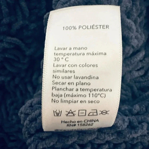 Kendall & Kylie Blue Cowl Turtleneck Sweater with Cable Knit Design - Picture 9 of 10